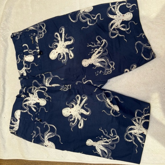 Navy Octopus Print Shorts - Picture 2 of 5